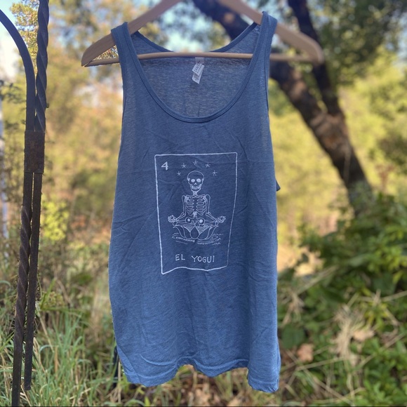 $6 👚 Graphic Tank - Skeleton Yogi Tarot Card Design - Picture 1 of 2